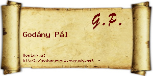 Godány Pál névjegykártya